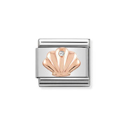 Nomination Classic Link Shell with CZ Charm in Rose Gold