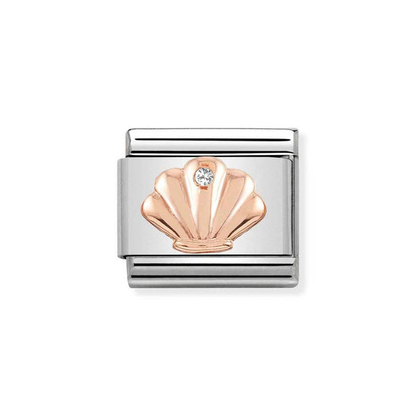 Nomination Classic Link Shell with CZ Charm in Rose Gold