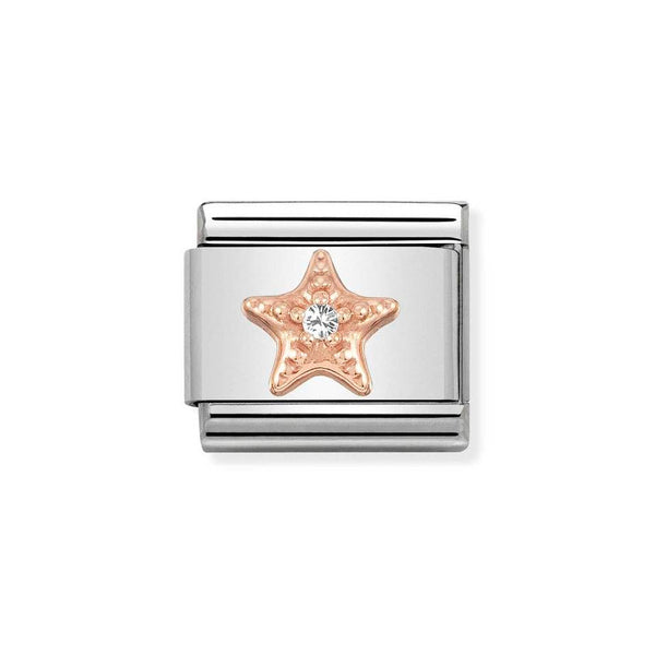 Nomination Classic Link Starfish with CZ Charm in Rose Gold