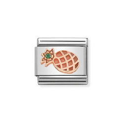 Nomination Classic Link Pineapple CZ Charm in Rose Gold