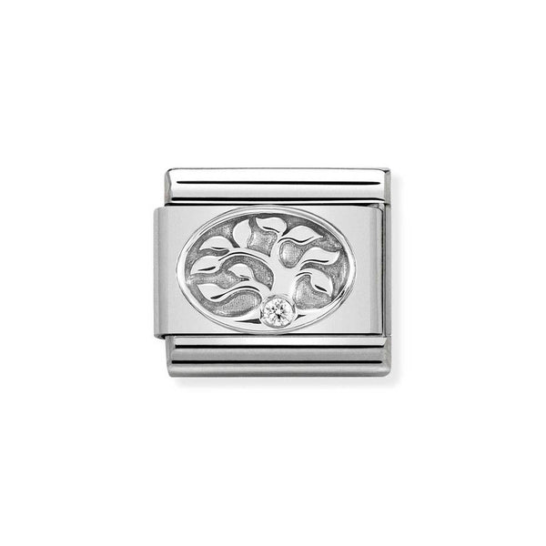 Nomination Classic Link Tree of Life with CZ Charm in Silver