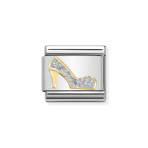 Nomination Classic Link Silver Glitter Shoe Charm in Gold