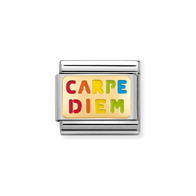 Nomination Classic Link Carpe Diem Rainbow Charm in Gold