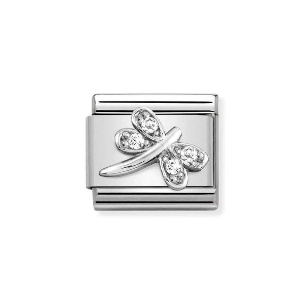 Nomination Classic Link Dragonfly with CZ Charm in Silver