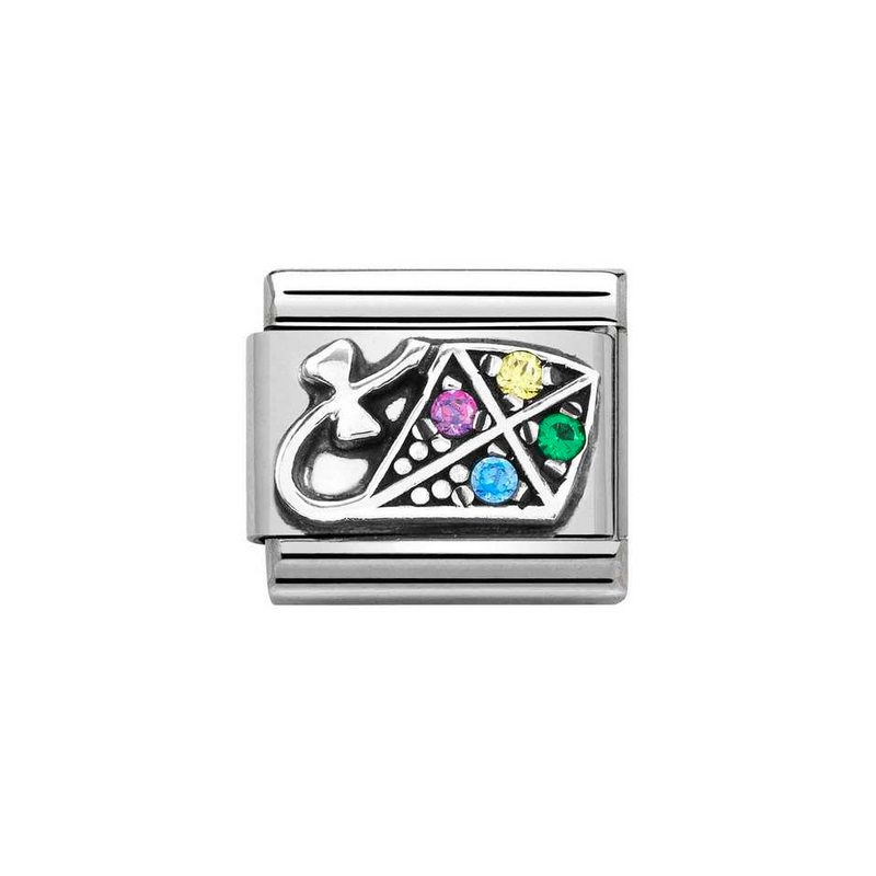 Nomination Classic Link CZ Kite Charm in Silver