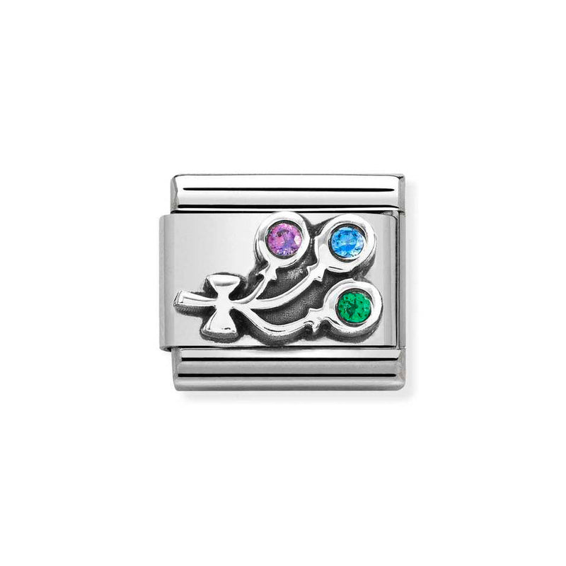 Nomination Classic Link CZ Balloons Charm in Silver