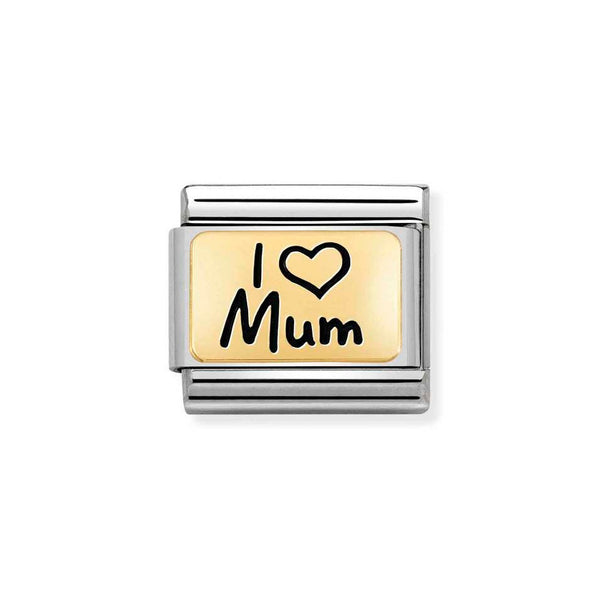 Nomination Classic Link I Love Mum Charm in Gold