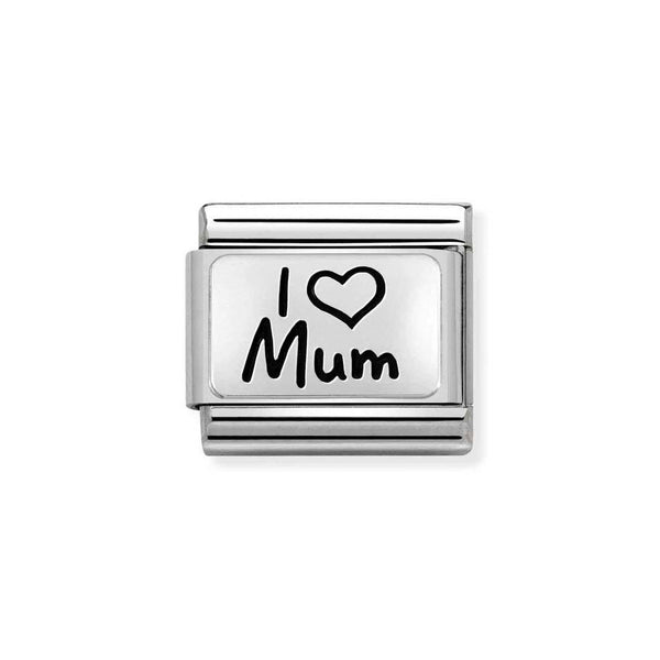 Nomination Classic Link I Love Mum Charm in Silver