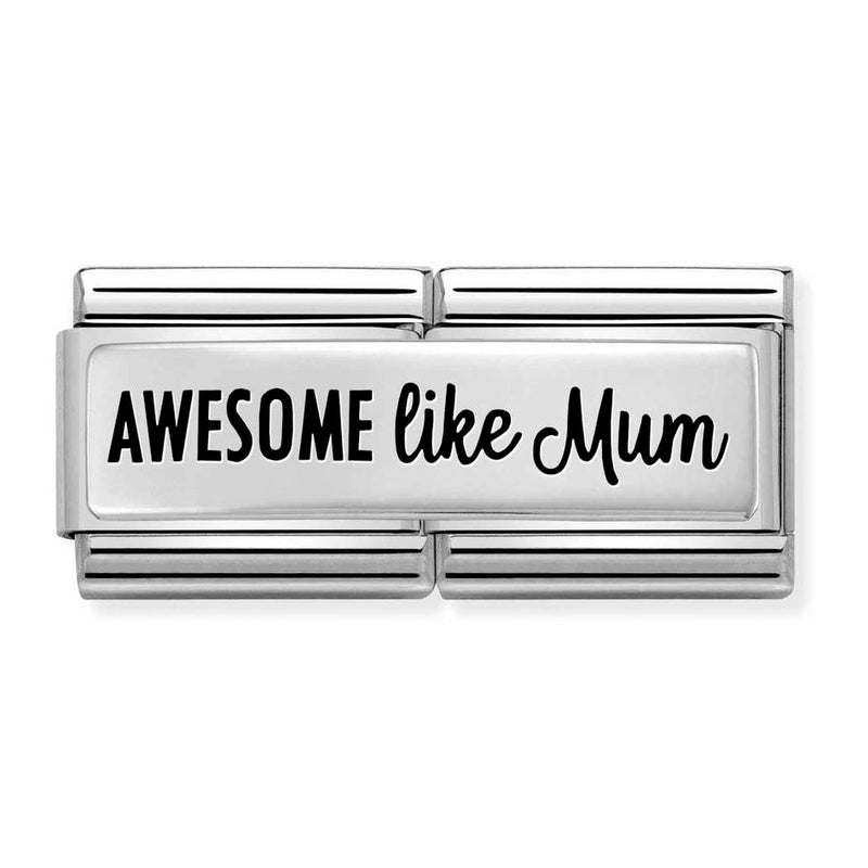 Nomination Double Link Awesome Like Mum Charm in Silver