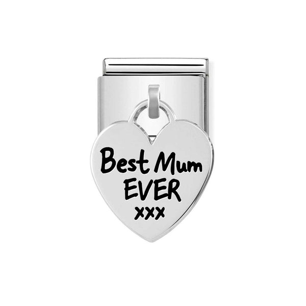 Nomination Classic Link Pendant Best Mum Ever Charm in Silver