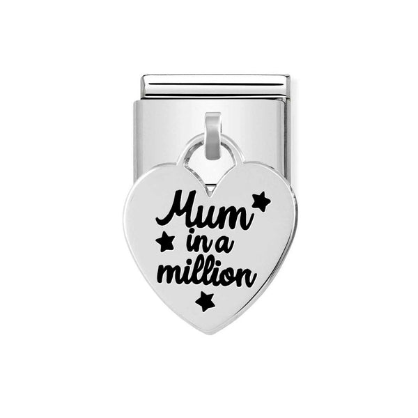 Nomination Classic Link Pendant Mum in a Million Charm in Silver