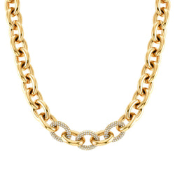 Nomination Affinity Chain Necklace with Crystals Gold PVD