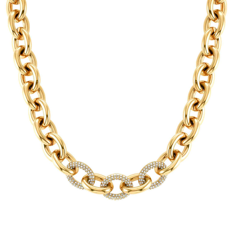 Nomination Affinity Chain Necklace with Crystals Gold PVD