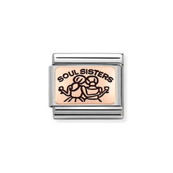 Nomination Classic Link Soul Sisters Charm in Rose Gold