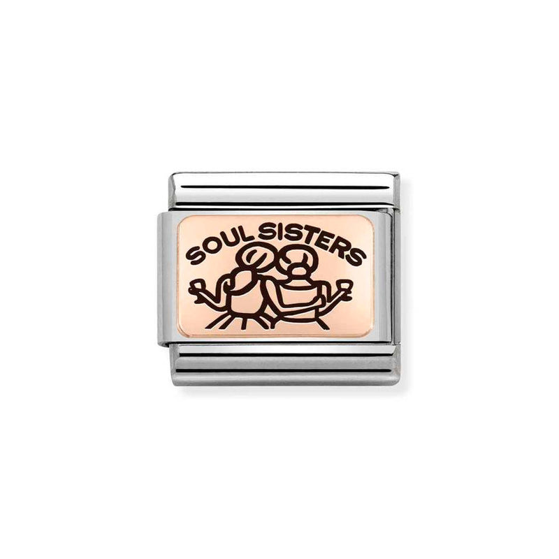 Nomination Classic Link Soul Sisters Charm in Rose Gold