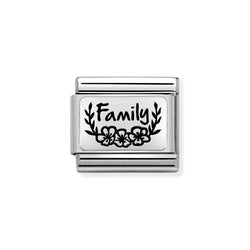 Nomination Classic Link Family with Flowers Charm in Silver