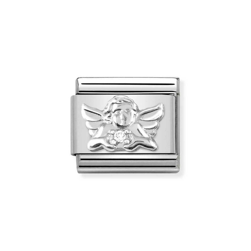 Nomination Classic Link Angel with CZ Charm in Silver