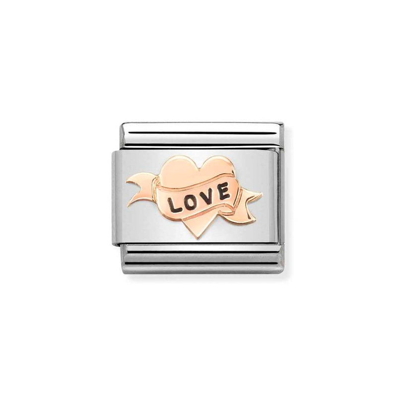 Nomination Classic Link Heart Love Charm in Rose Gold