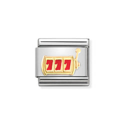 Nomination Classic Link Slot Machine Charm in Gold and Enamel