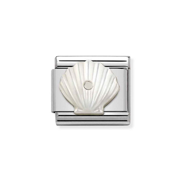 Nomination Classic Link Mother of Pearl Shell Charm in Silver