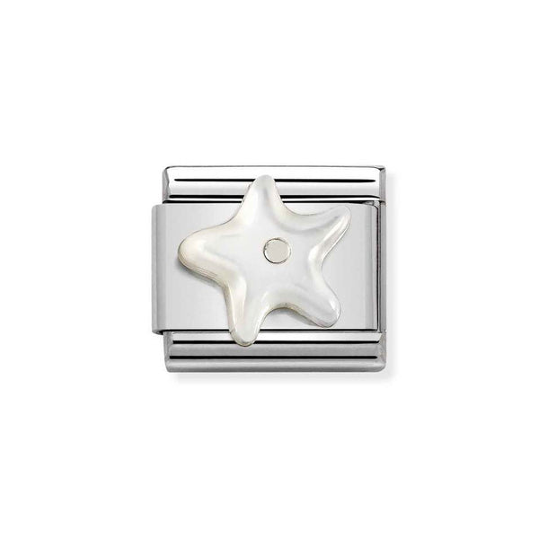 Nomination Classic Link Mother of Pearl Starfish Charm in Silver