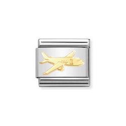 Nomination Classic Link Airplane Charm in Gold