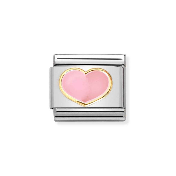 Nomination Classic Link Pink Heart Charm in Gold