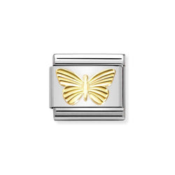 Nomination Classic Link Etched Butterfly Charm in Gold