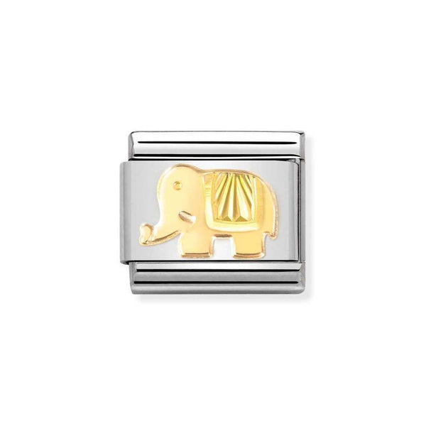 Nomination Classic Link Etched Elephant Charm in Gold