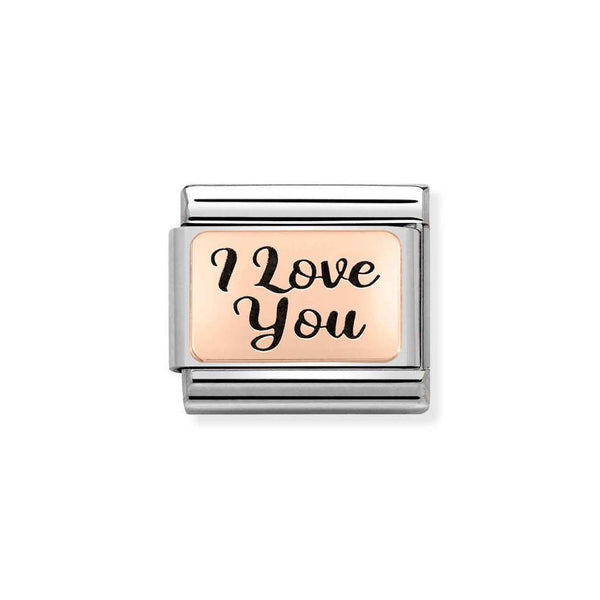 Nomination Classic Link I Love You Charm in Rose Gold