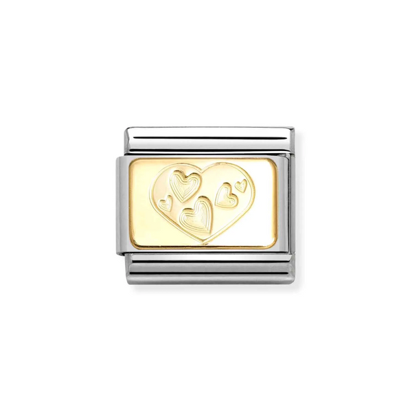 Nomination Classic Link Multi Hearted Heart Charm in Gold