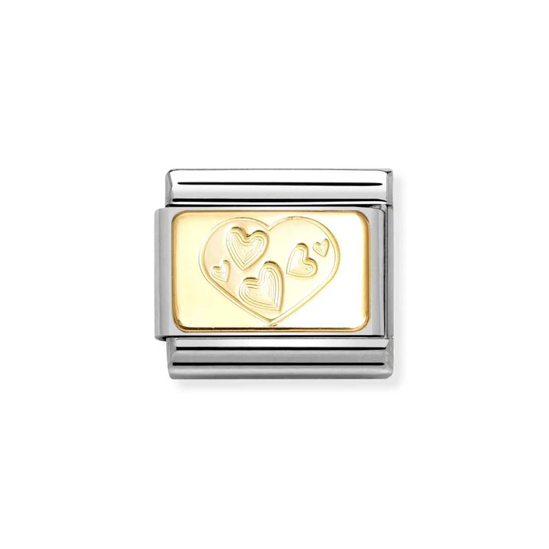 Nomination Classic Link Multi Hearted Heart Charm in Gold