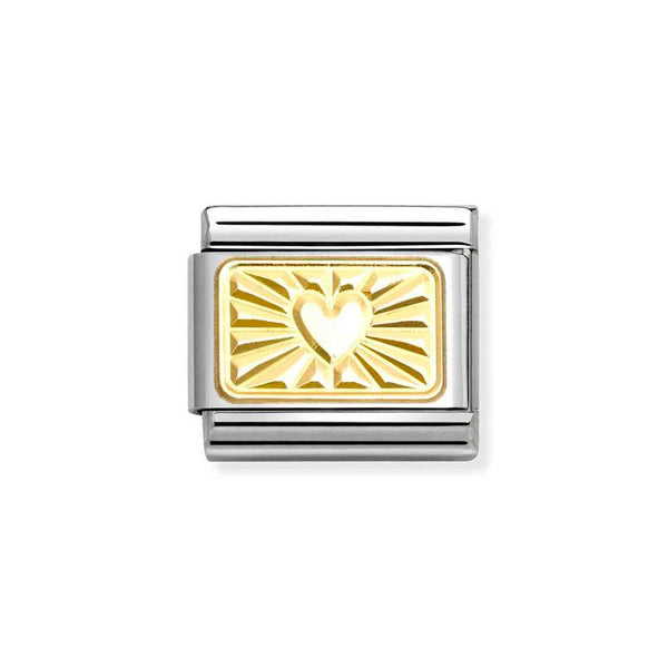 Nomination Classic Link Etched Heart Charm in Gold