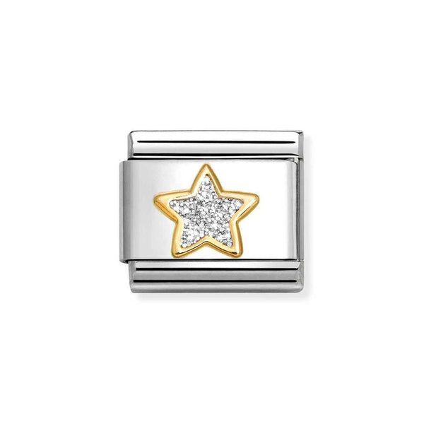 Nomination Classic Link Silver Glitter Star Charm in Gold