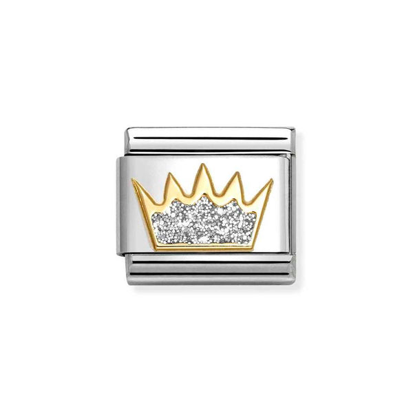 Nomination Classic Link Silver Glitter Crown Charm in Gold