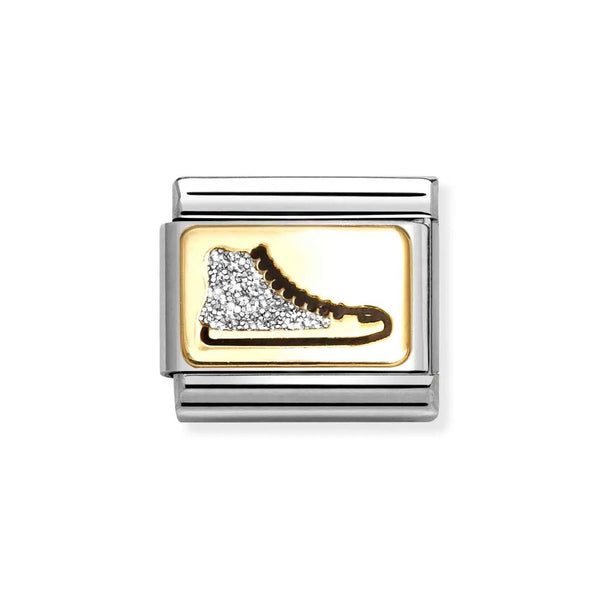 Nomination Classic Link Black & Silver Glitter Sneaker Charm in Gold