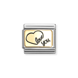 Nomination Classic Link Love You Heart Charm in Gold