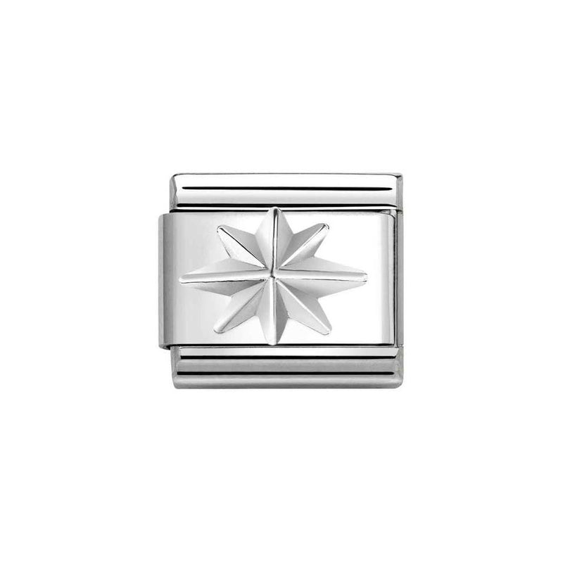 Nomination Classic Link Wind Rose Charm in Silver