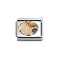 Nomination Classic Leopard Jasper Stone Charm in Silver