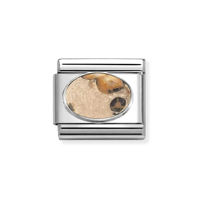 Nomination Classic Leopard Jasper Stone Charm in Silver