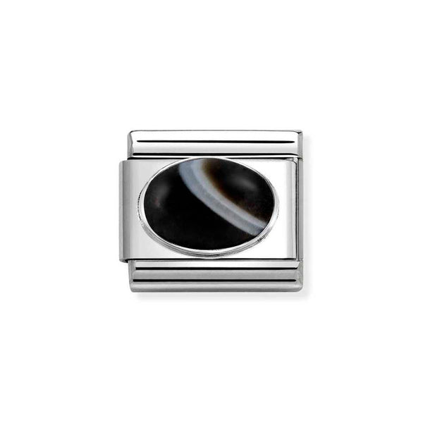 Nomination Classic Banded Onyx Stone Charm in Silver