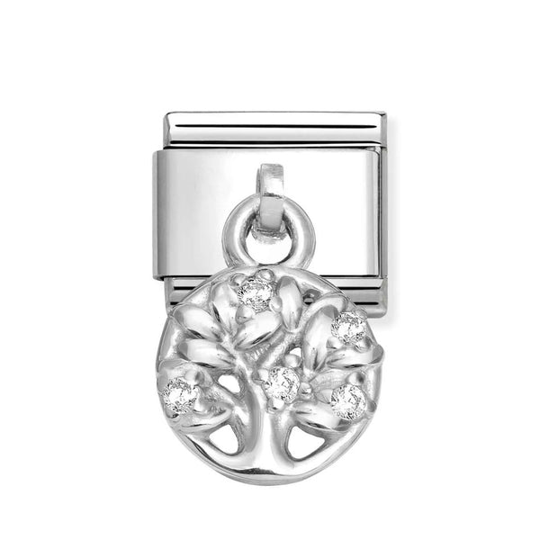 Nomination Classic Link Pendant CZ Tree of Life Charm in Silver