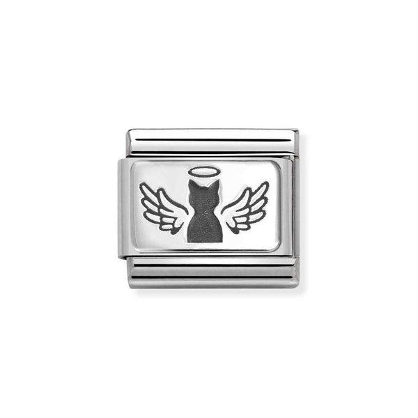 Nomination Classic Link Angel Cat Charm in Silver