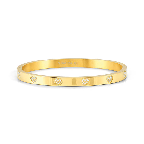 Nomination Pretty Bangles Gold Heart with CZ