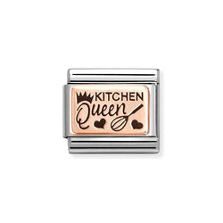 Nomination Classic Link Kitchen Queen Charm in Rose Gold