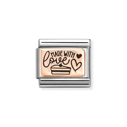 Nomination Classic Link Made with Love Charm in Rose Gold