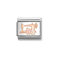 Nomination Classic Link Sewing Machine Charm in Rose Gold