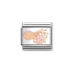 Nomination Classic Link Wool & Knitting Needles Charm in Rose Gold