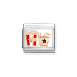 Nomination Classic Link Pop Corn Charm in Rose Gold