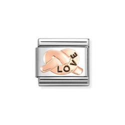 Nomination Classic Link Love Promises Knot Charm in Rose Gold